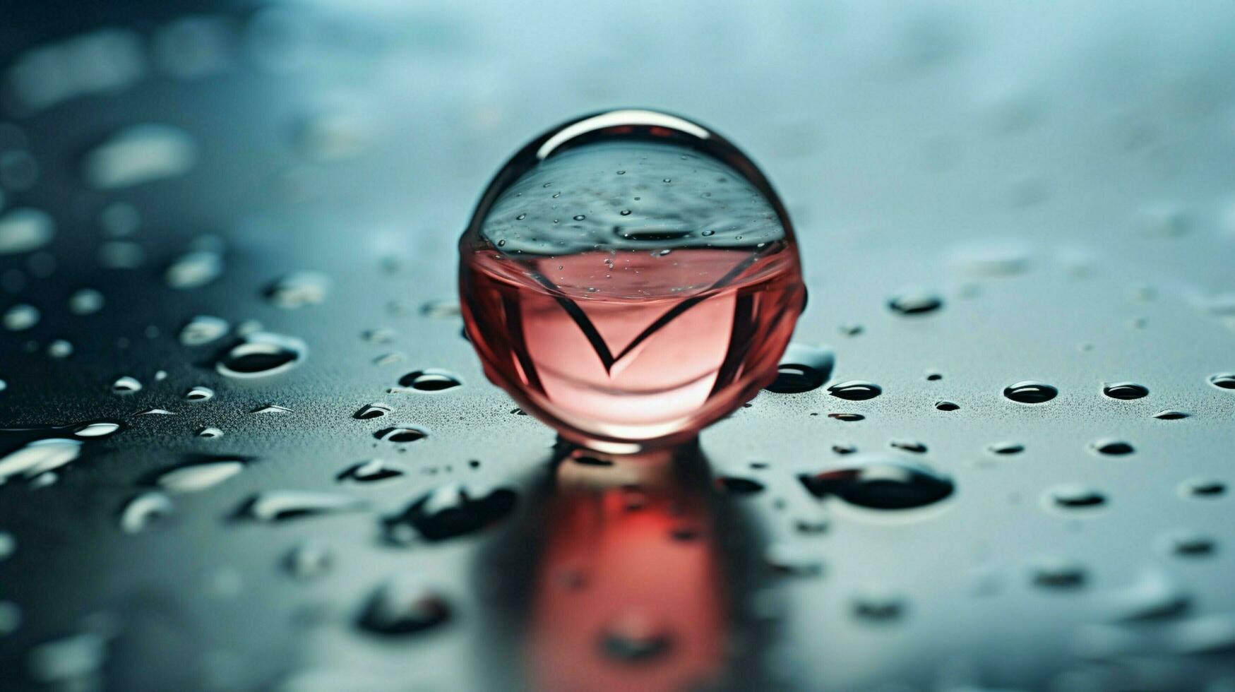 a close up of a water drop with the word love on it photo