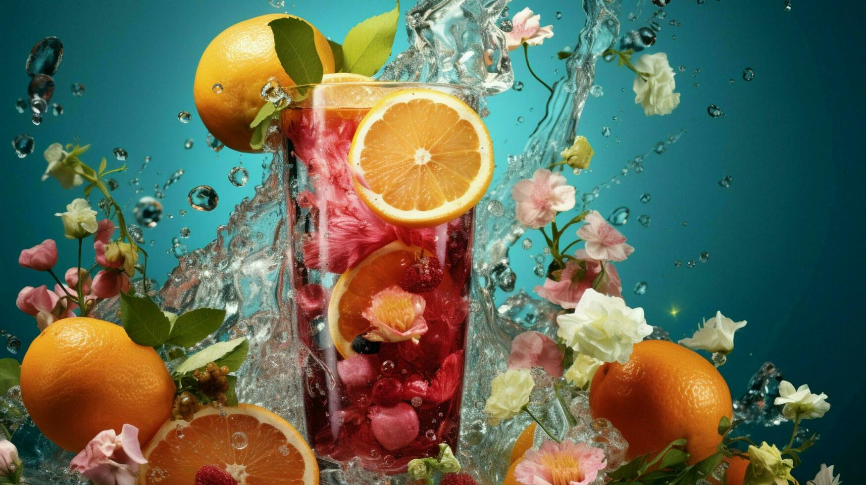 a colorful celebration of nature freshness with liquid photo