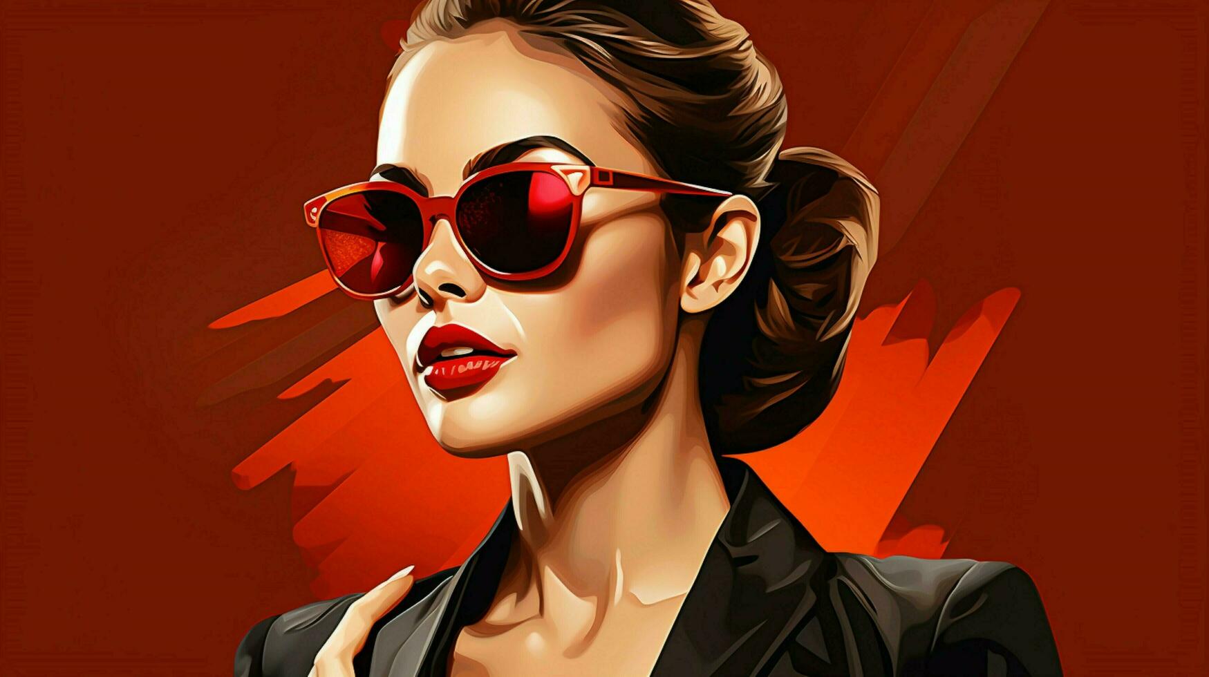 a confident businesswoman in sunglasses smiling elegance photo