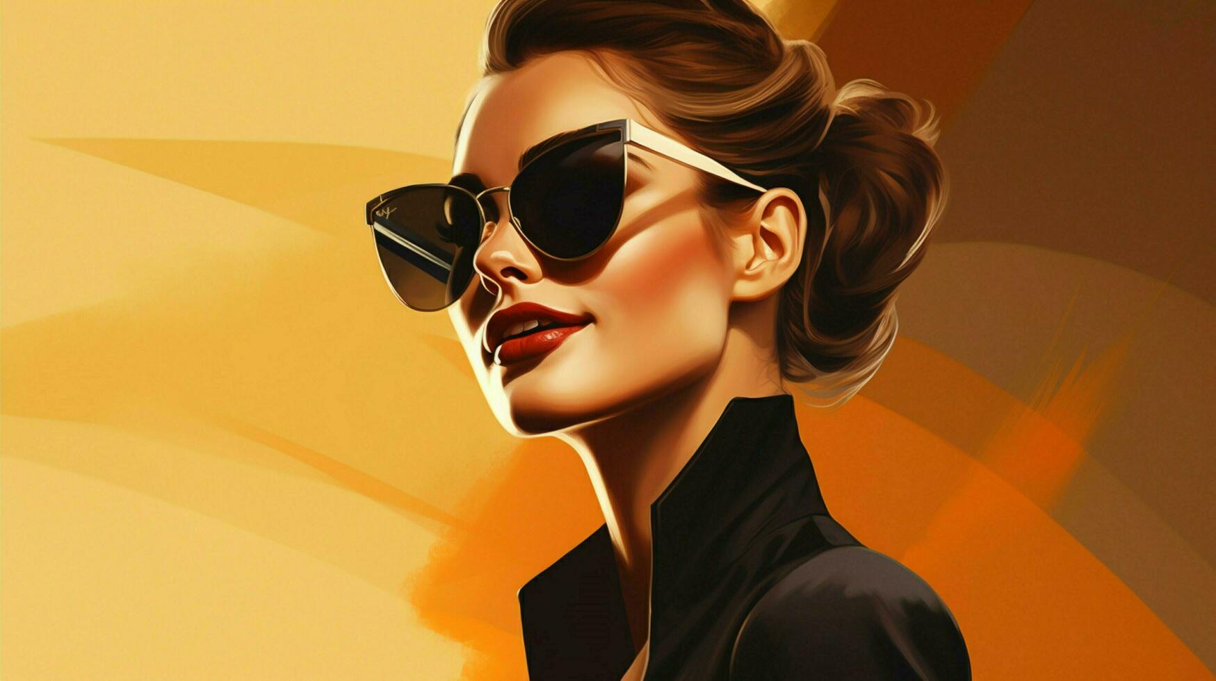 a confident businesswoman in sunglasses smiling elegance photo