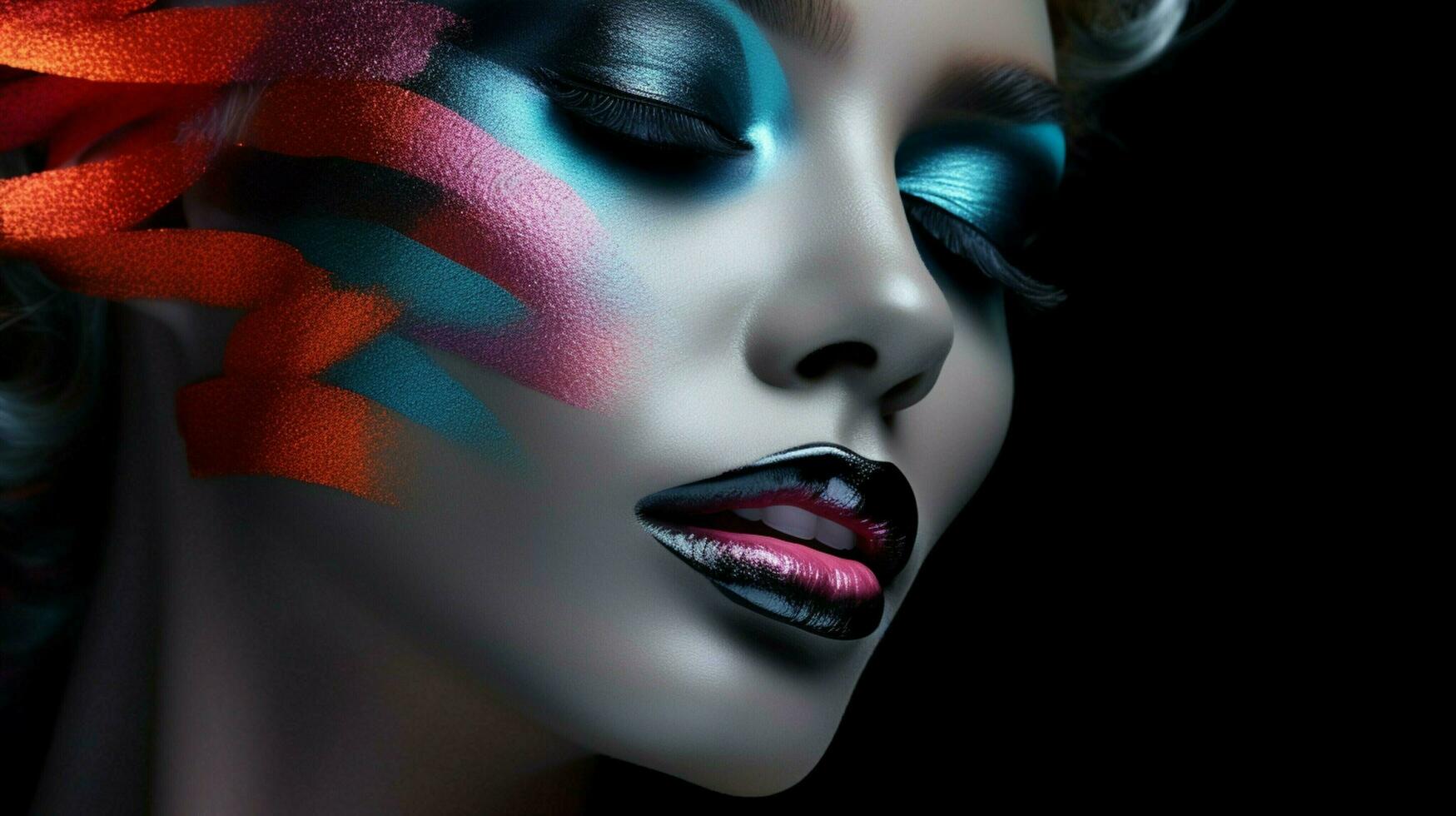 a creative set of make up colors dark photo