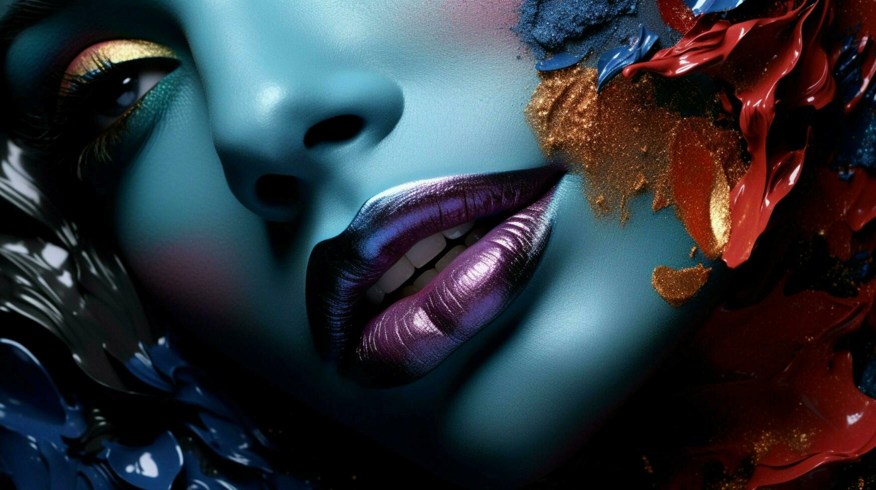 a creative set of make up colors dark photo