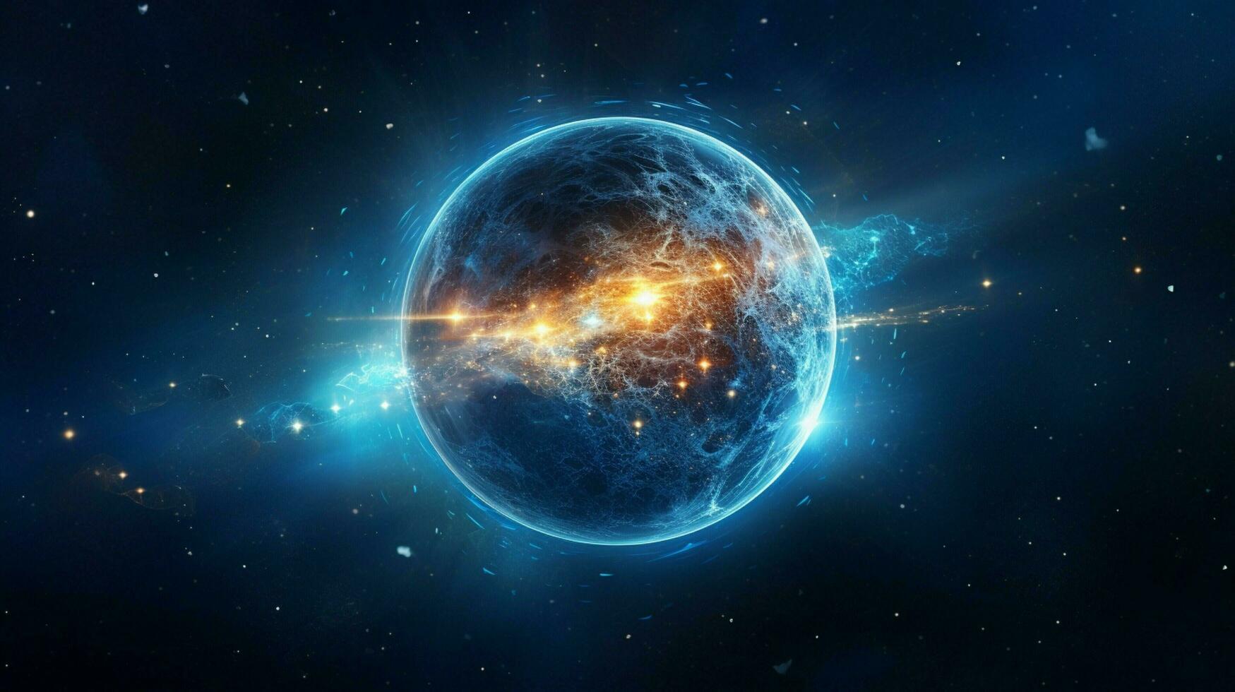 a glowing sky sphere orbits the starry galaxy photo