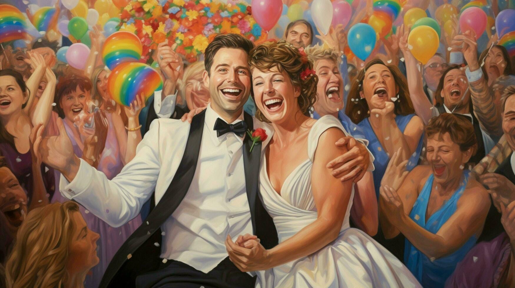 a joyful celebration of love and marriage photo