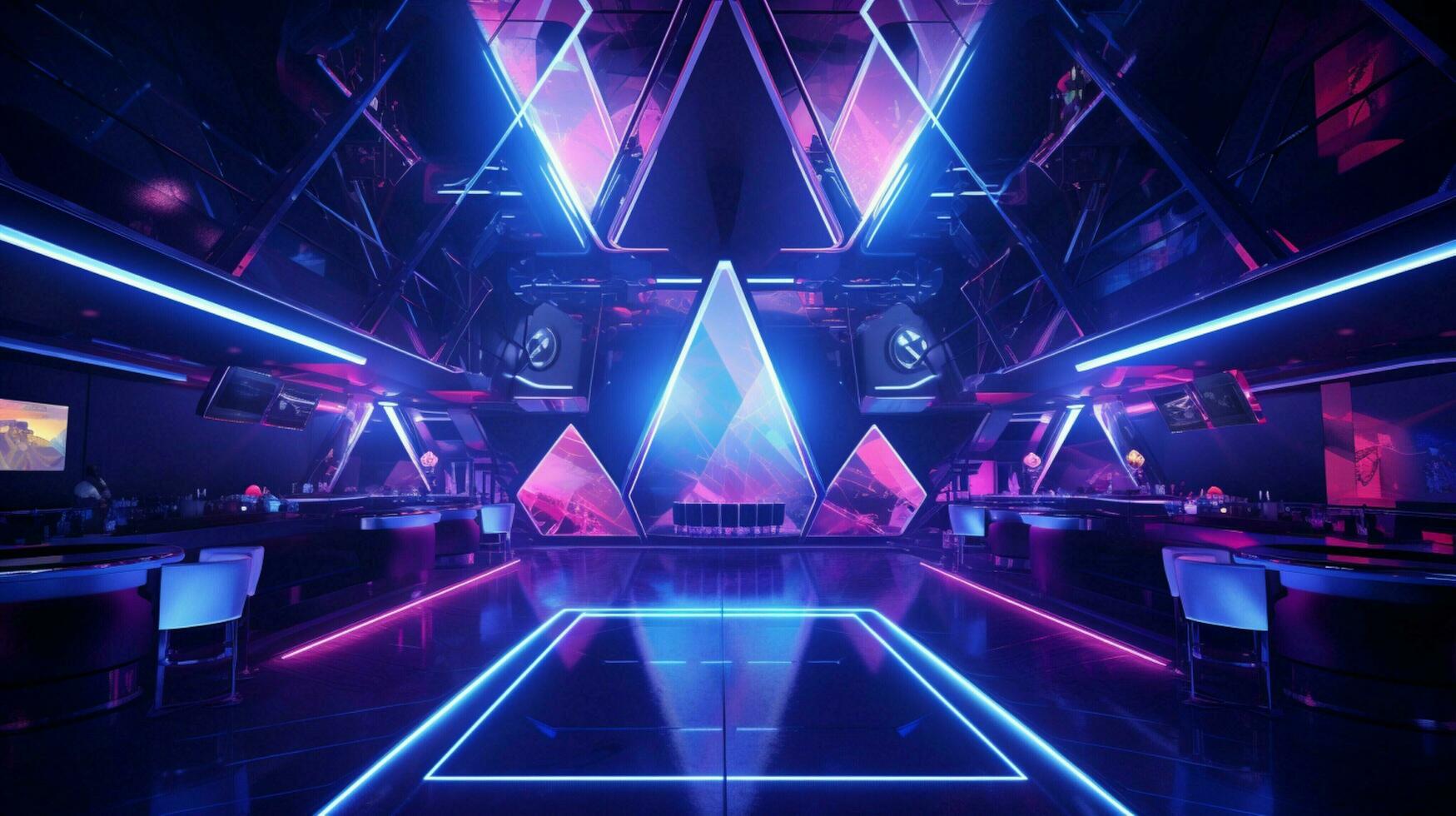 a modern nightclub with futuristic technology lighting up photo