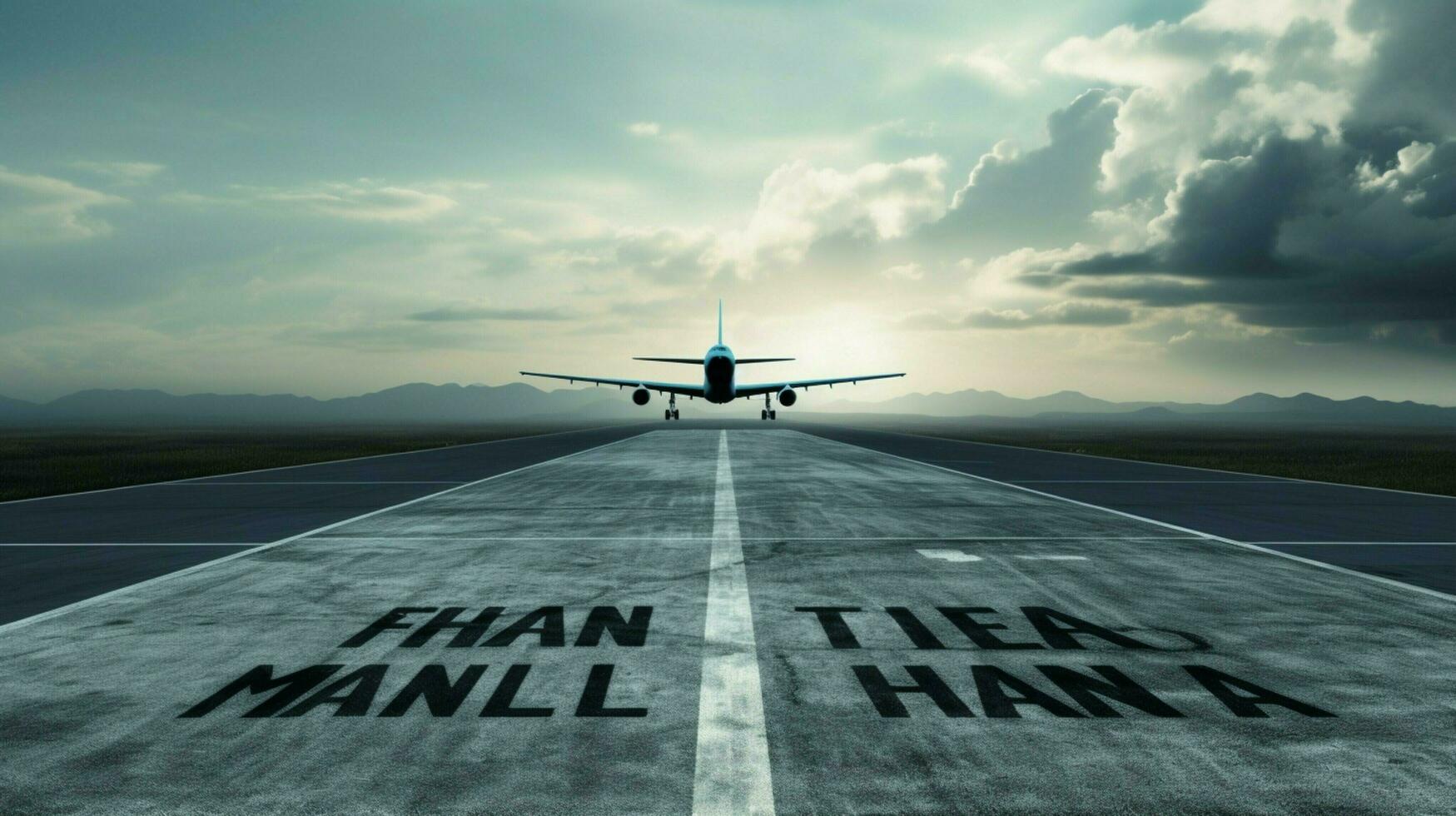 a plane is on the runway with the words photo