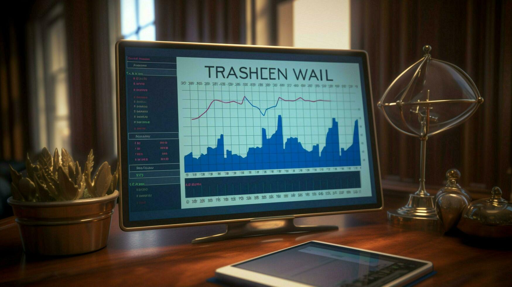 a screen with a graph on it photo