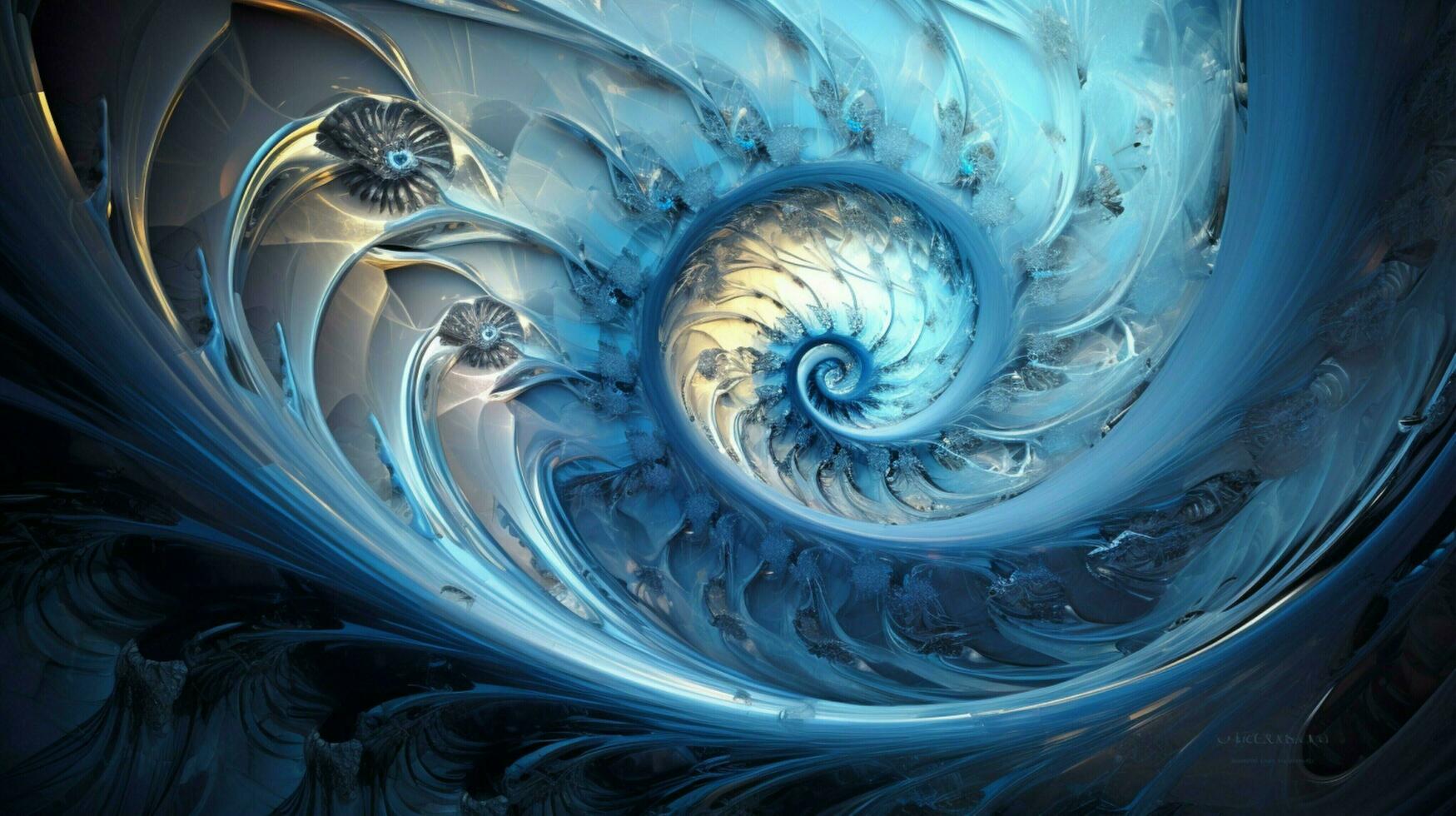 a swirling blue fractal shape of imagination photo