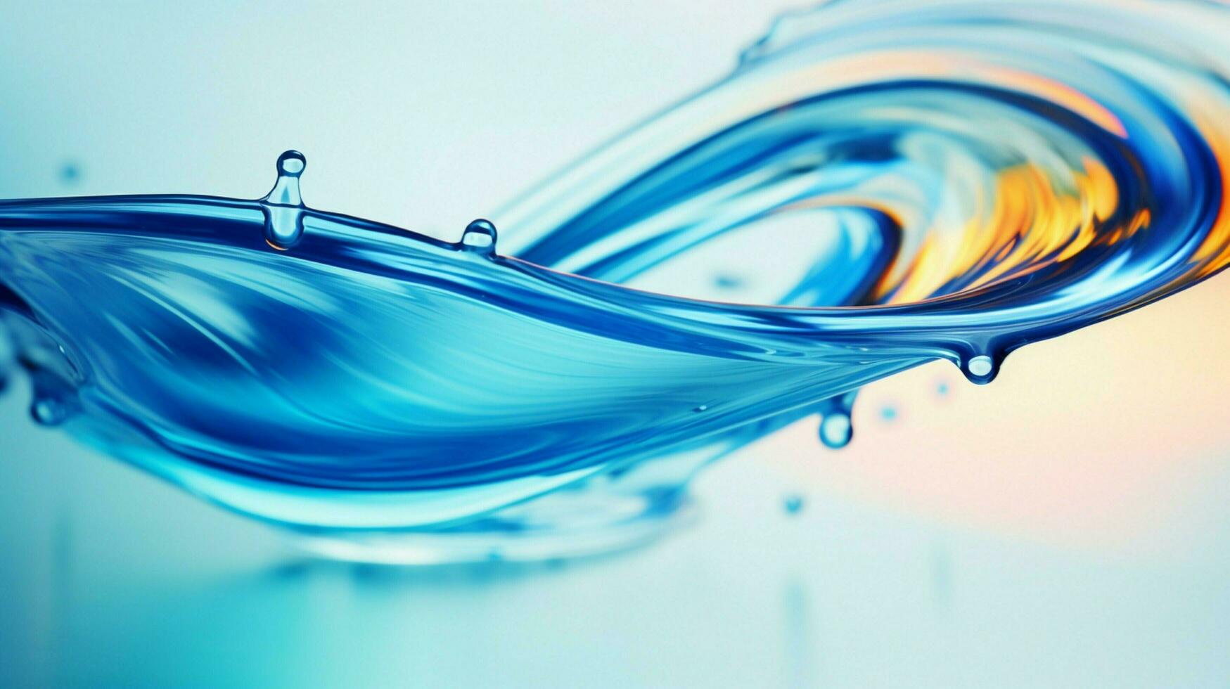 abstract blue water drop reflects vibrant colors photo