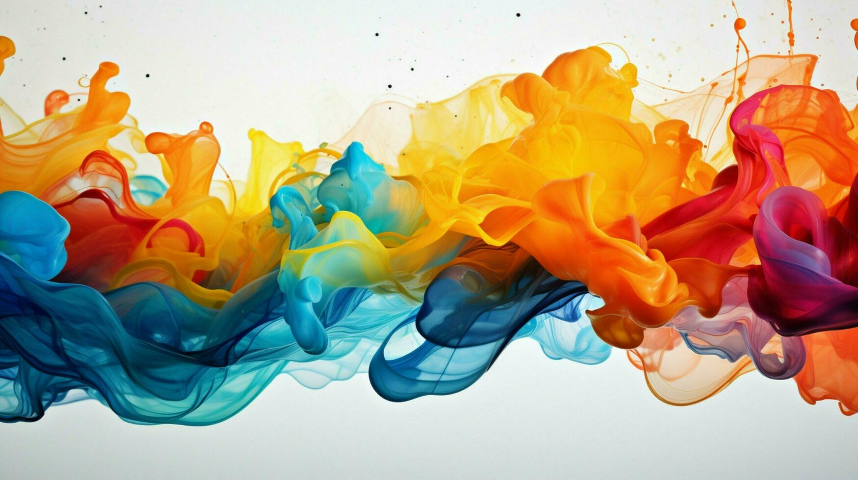 abstract design of colorful ink waves flowing underwater photo
