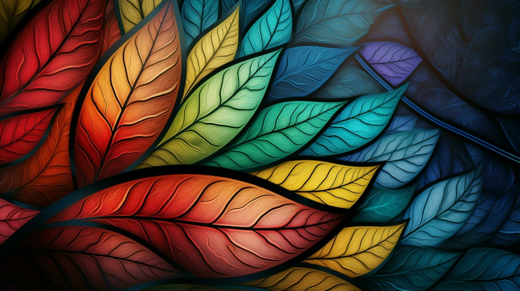 abstract design with colorful patterns on nature leaf photo