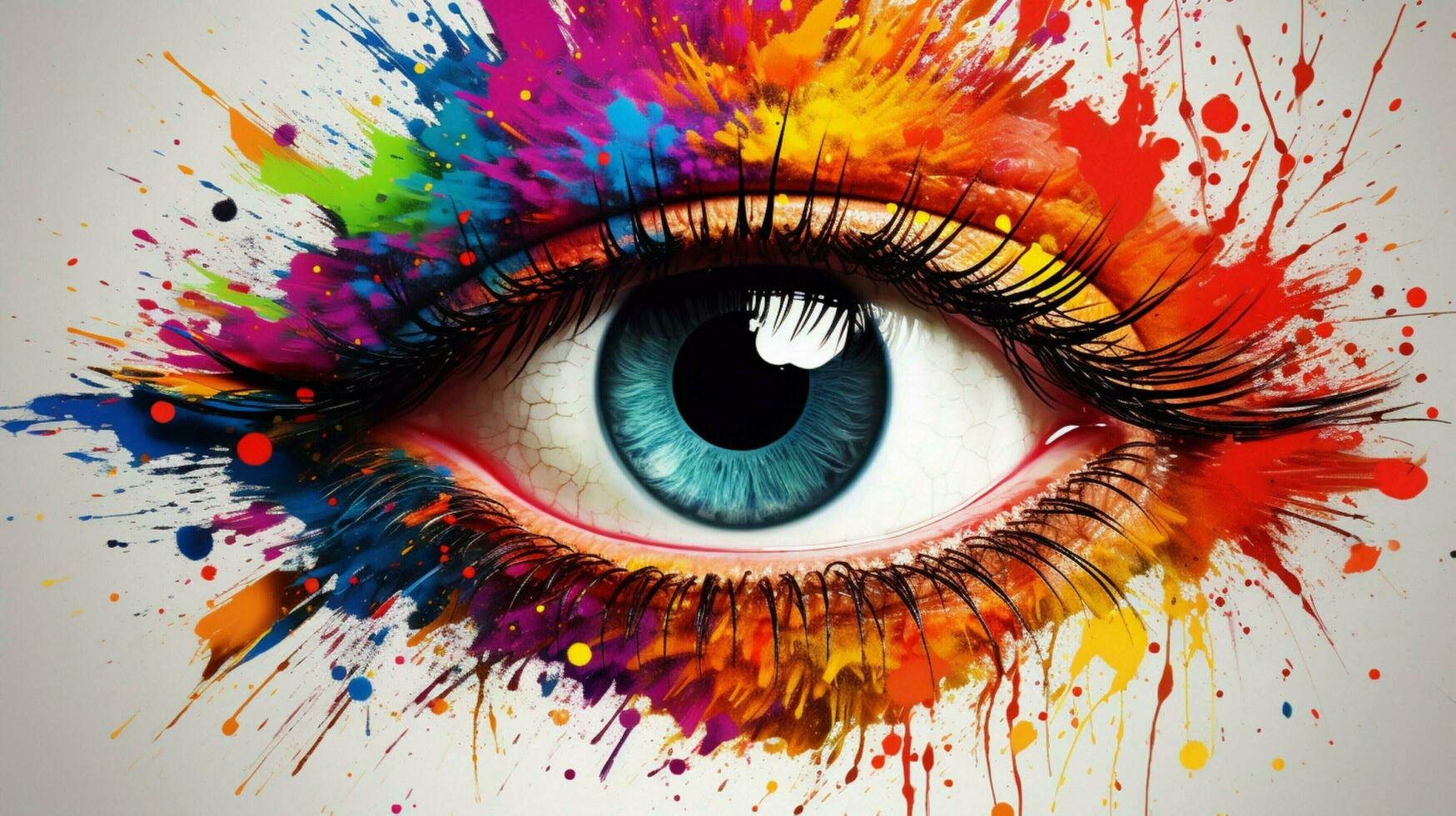 abstract eye portrait colors splatter creativity spectrum photo