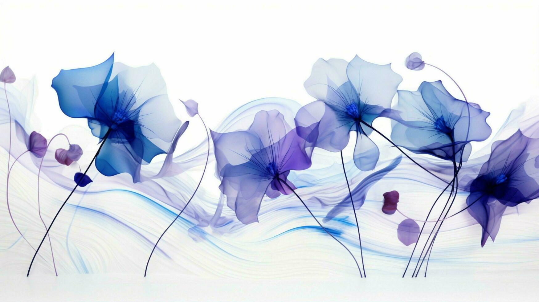 abstract floral design with purple and blue blossoms photo