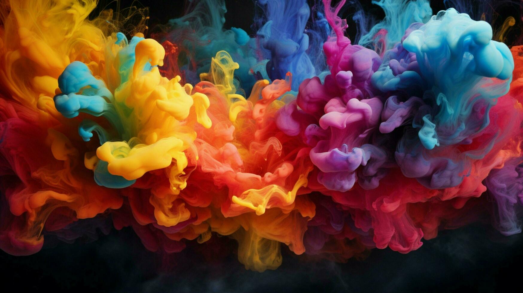 abstract flames exploding in multi colored ink and paint photo