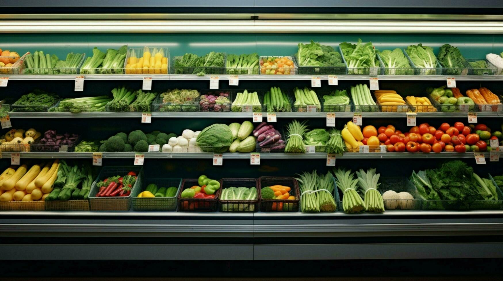 abundance of healthy food choices in supermarket aisle photo