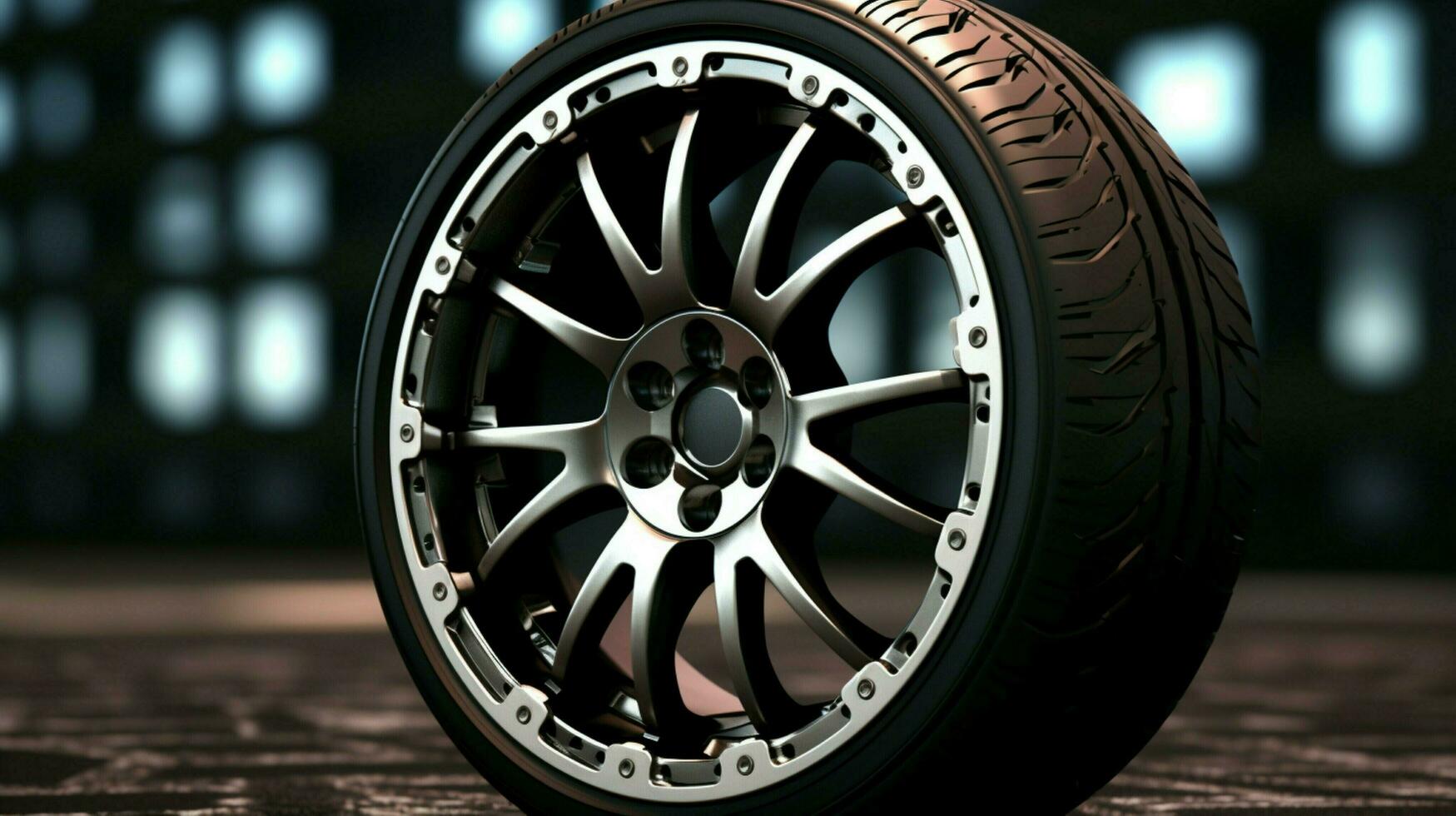 alloy wheel black rubber wet tire speed photo
