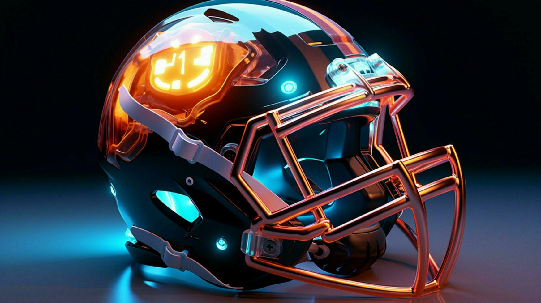 american football helmet with lights photo