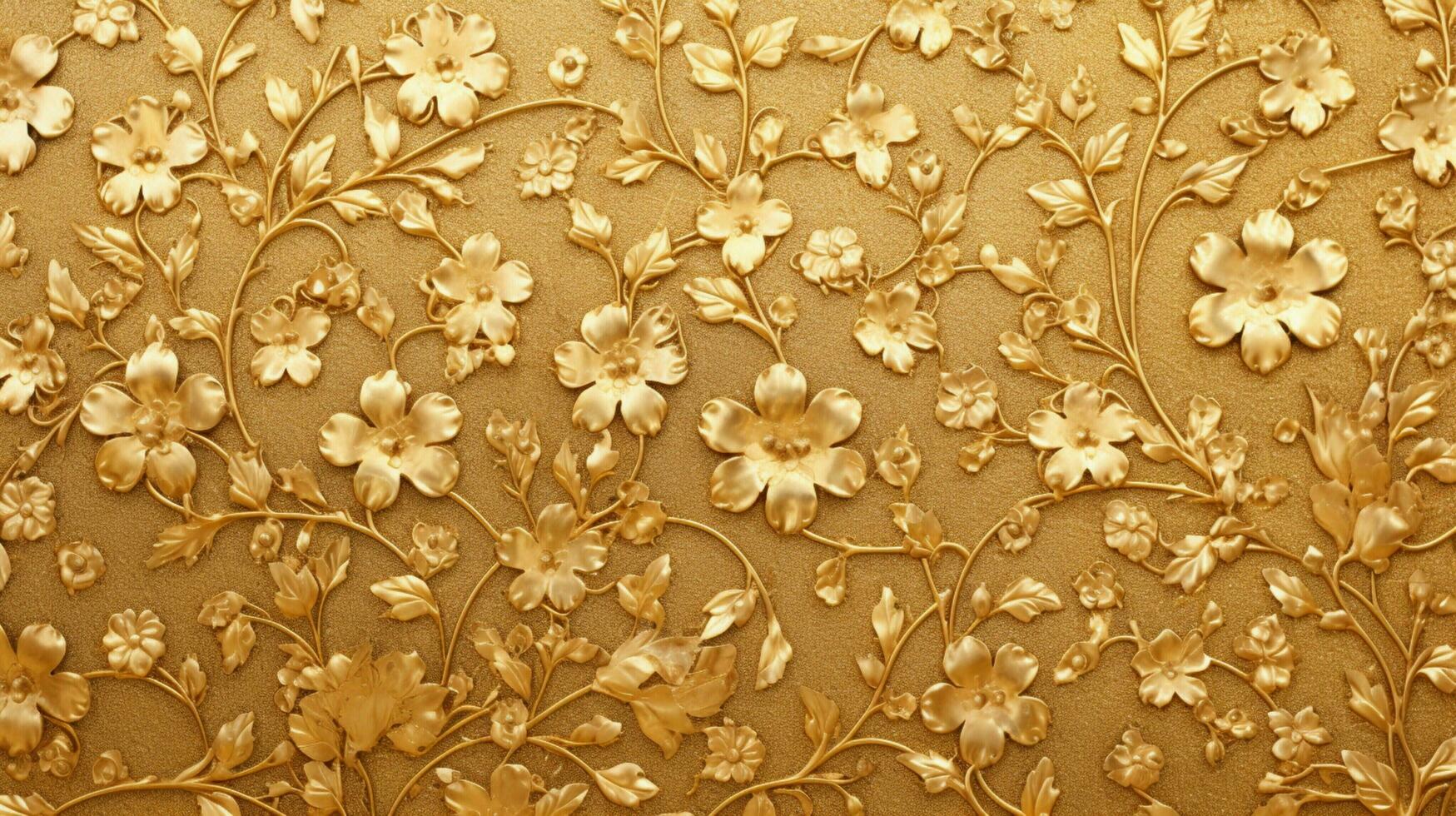 an ornate golden backdrop with floral pattern photo