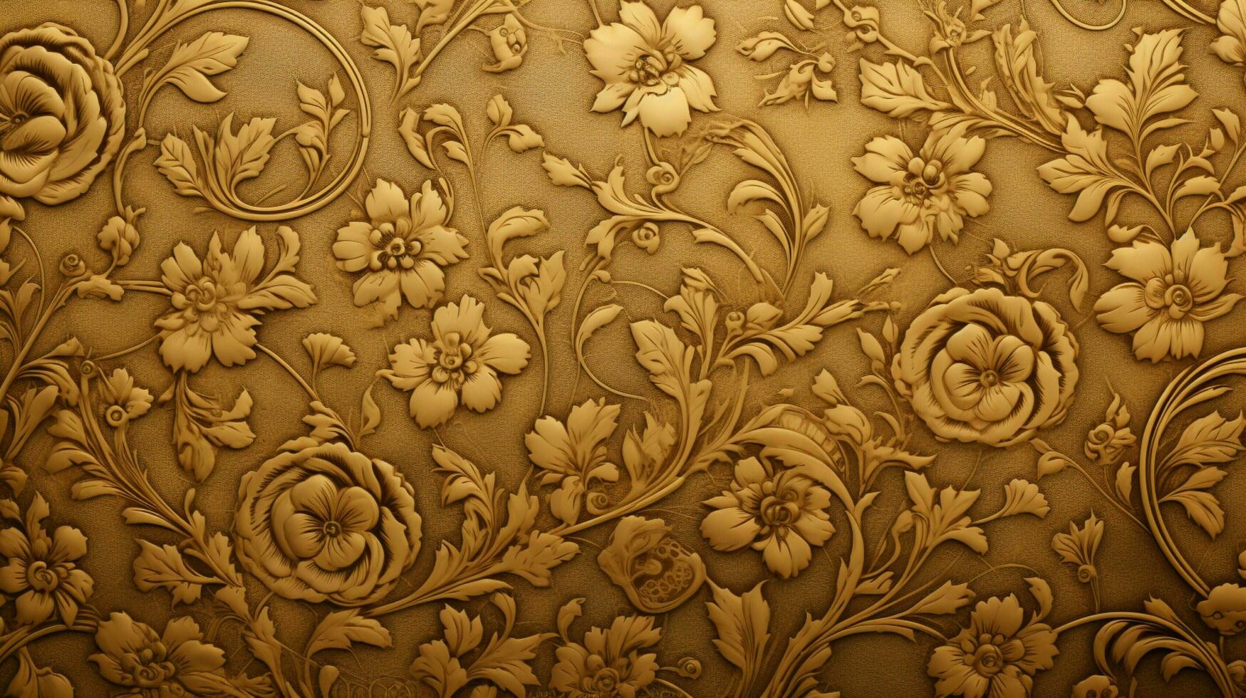 an ornate golden backdrop with floral pattern photo