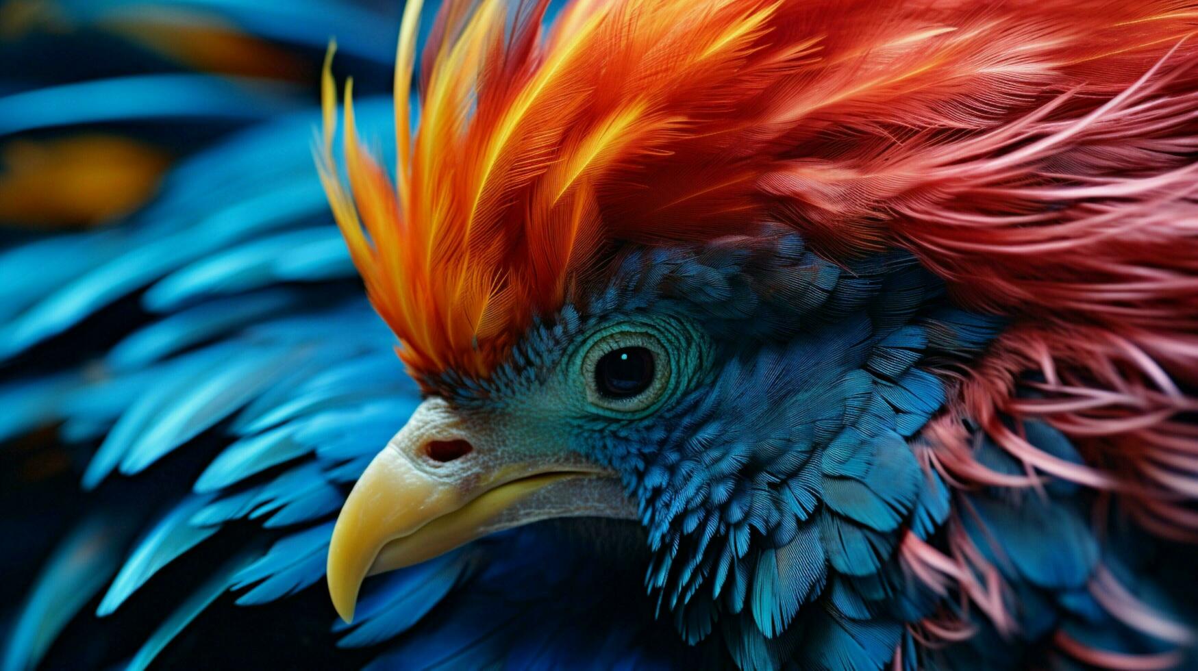 animal en naturaleza pluma multi de colores cerca arriba azul pico foto