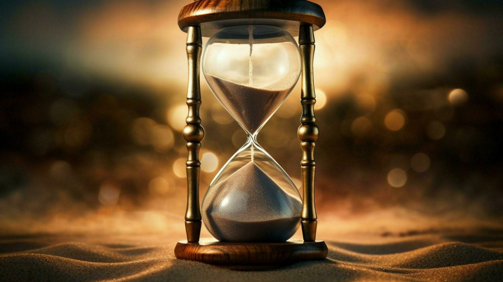 antique hourglass time running out of sand photo