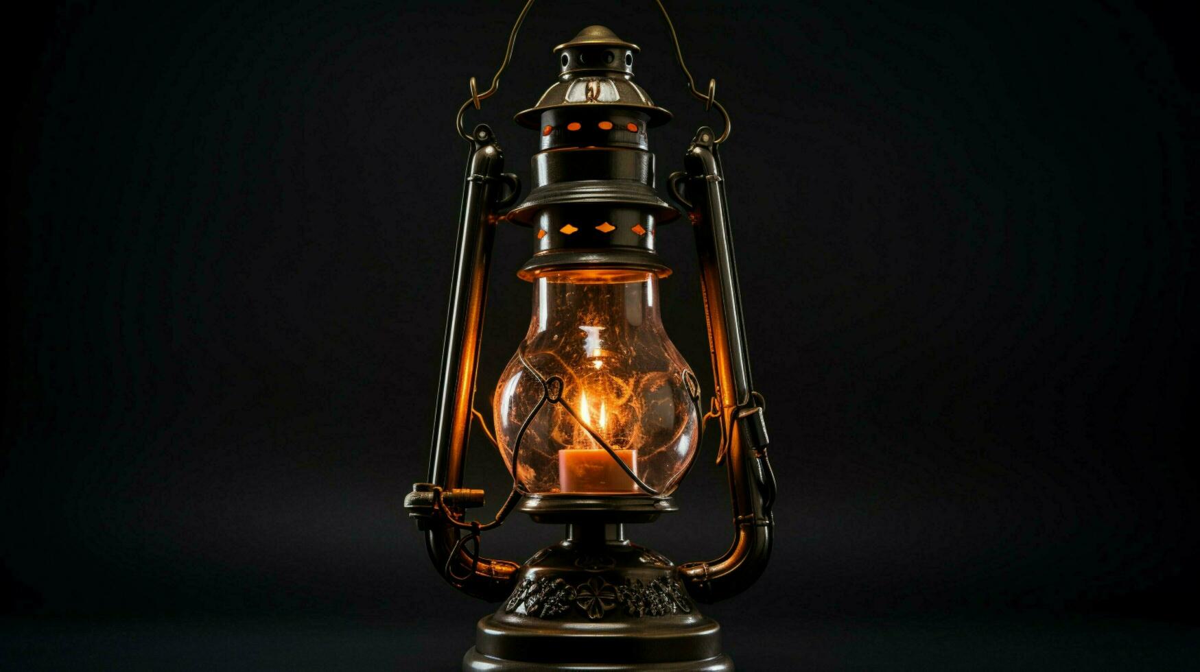 antique lantern glowing illuminated history and elegance photo