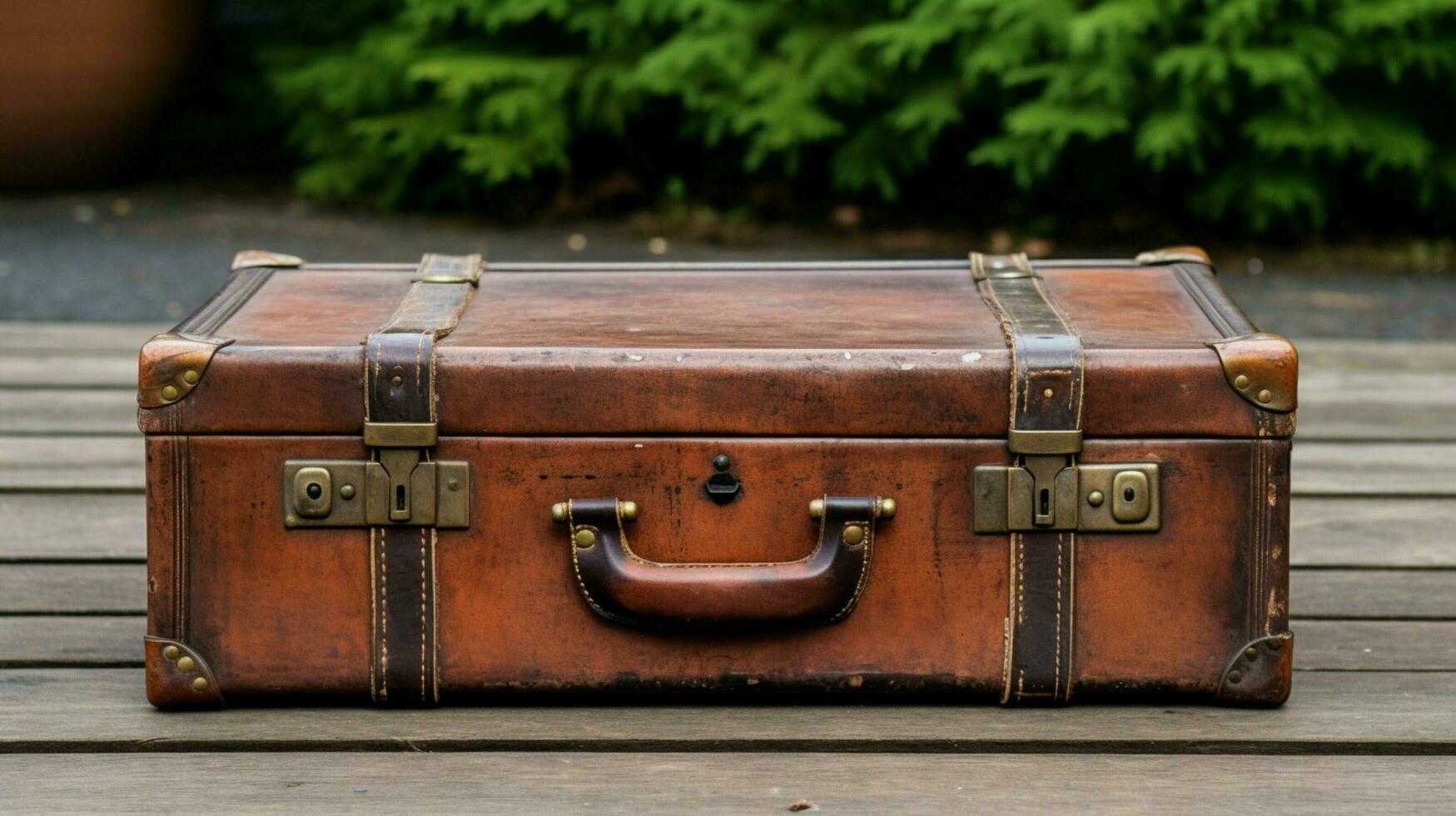 antique leather suitcase a rustic wealth container photo