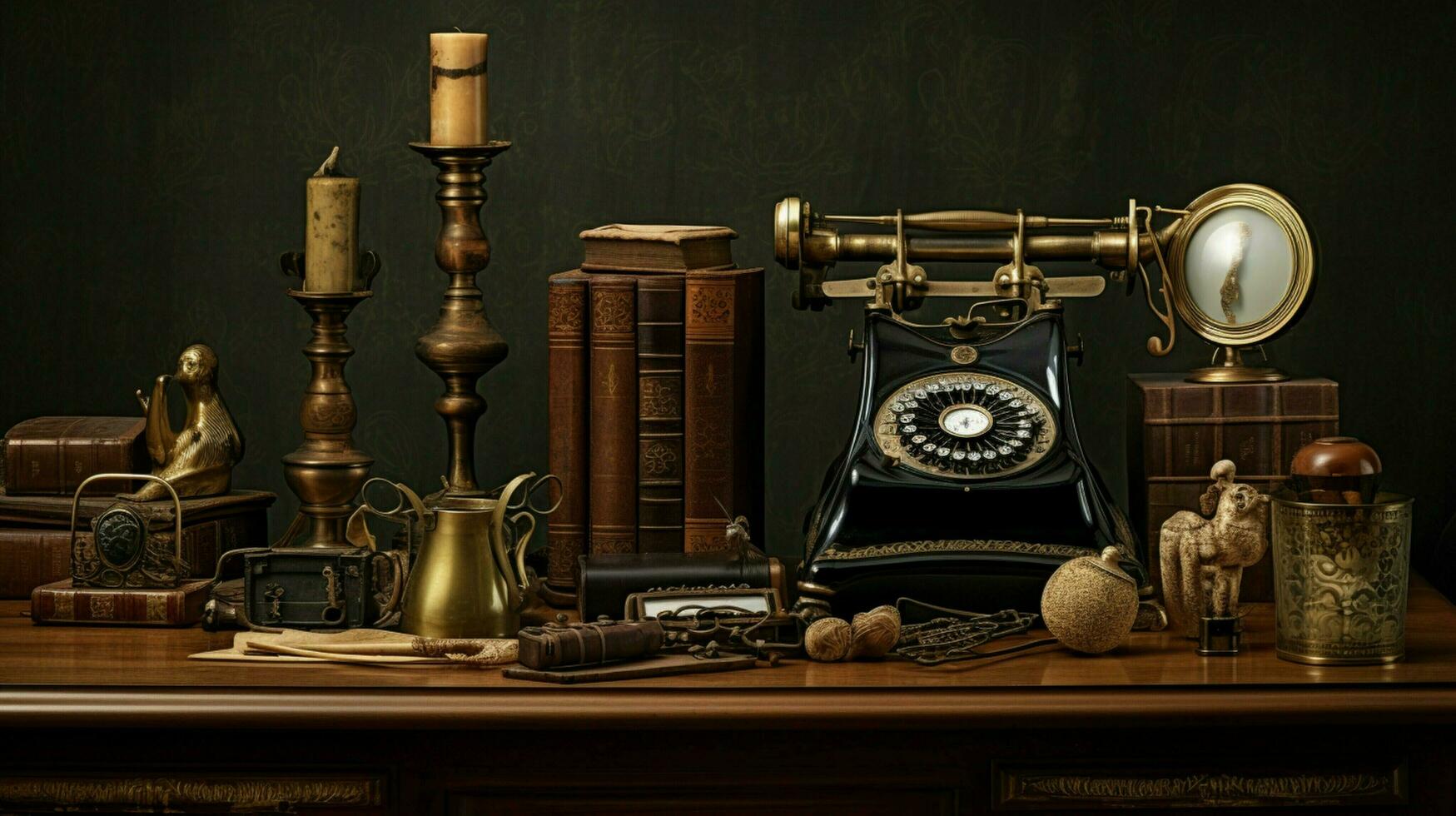 antique office equipment still life nostalgia luxury photo