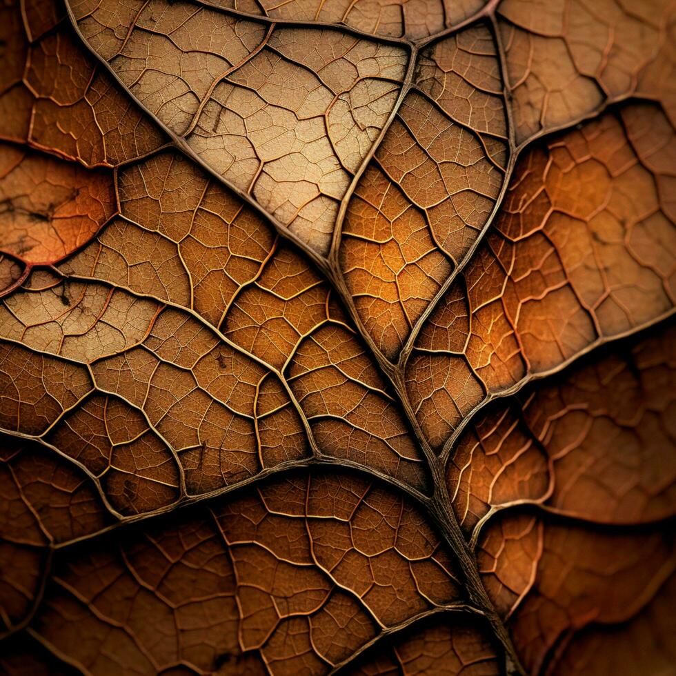 autumn leaf falling revealing intricate leaf vein photo