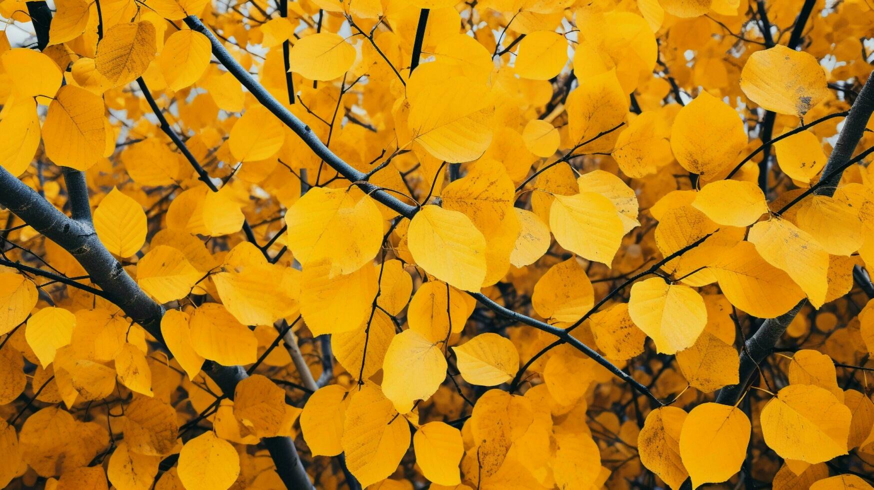 autumn season brings bright yellow multi colored leaves photo
