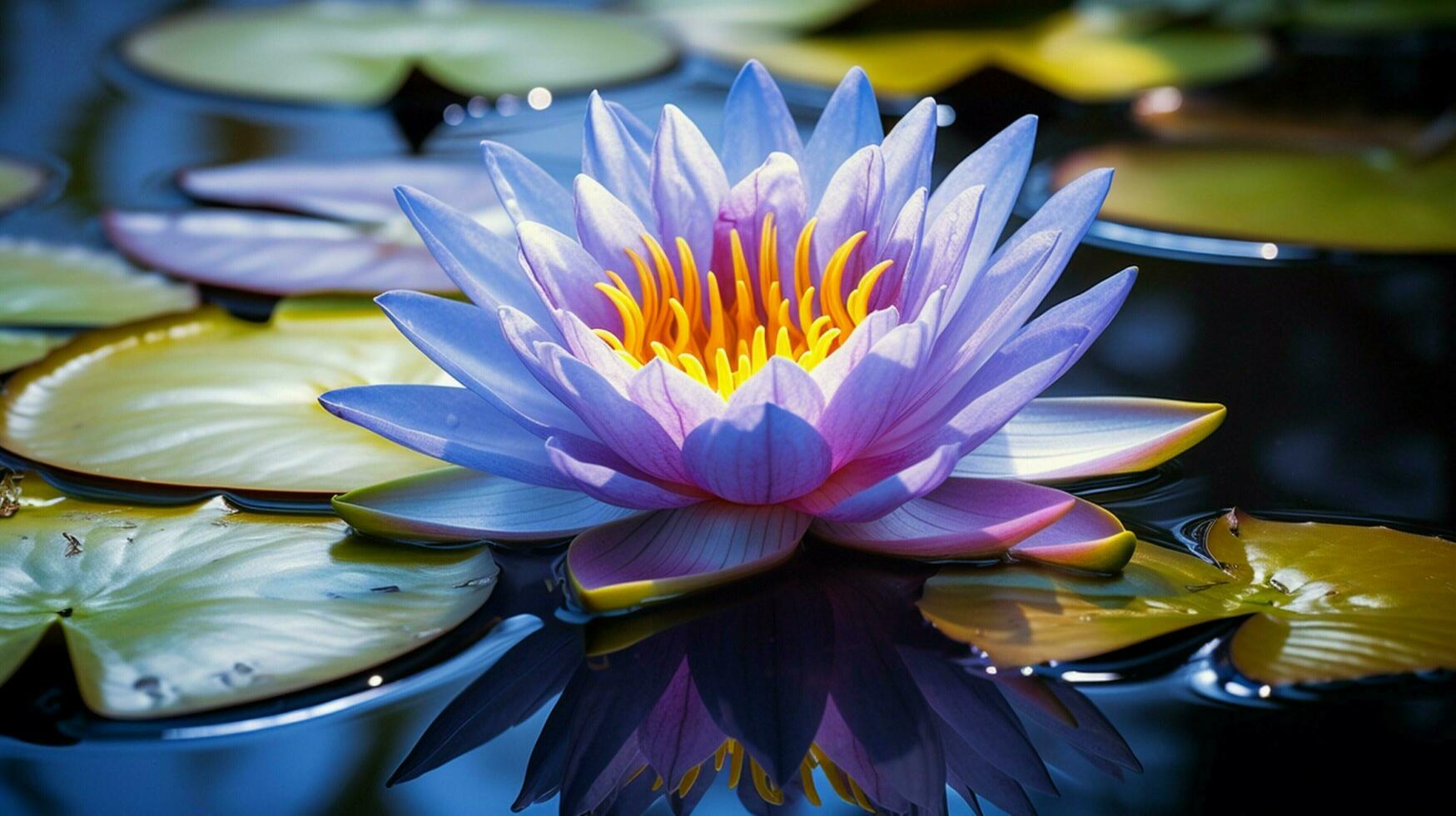 beautiful lotus water lily reflects tranquility and beauty photo