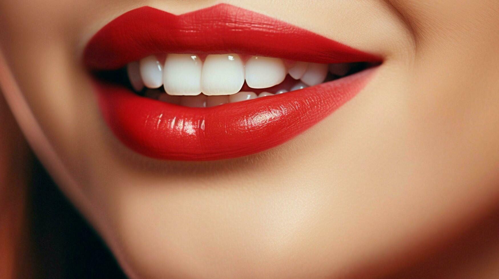 beautiful woman smiling lips sensuality and elegance photo