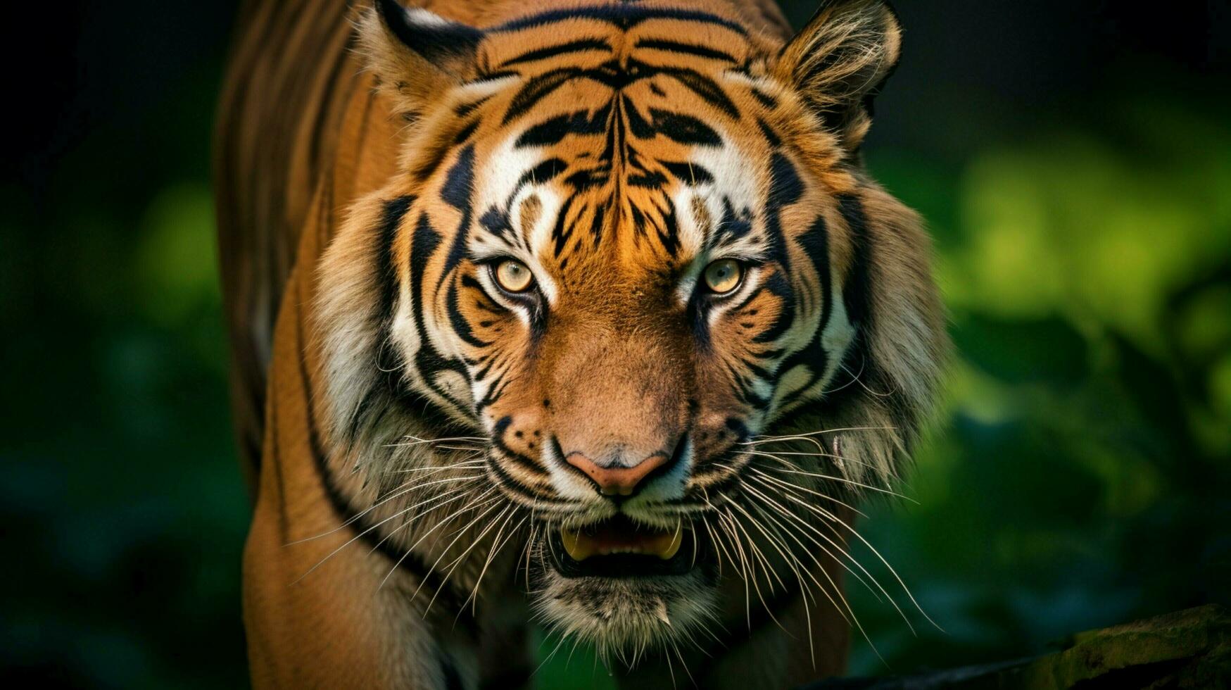 bengal tiger staring aggression in eyes majestic beauty photo