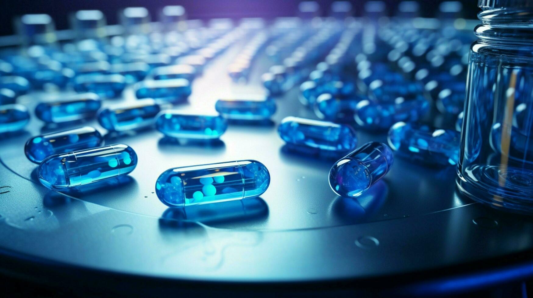 azul antibiótico píldora en laboratorio colección variación foto