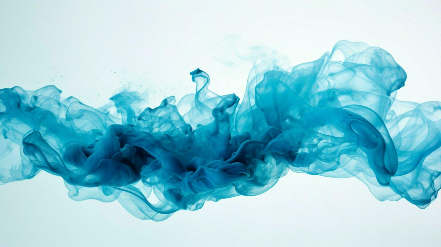 blue ink wave flowing underwater creating smoke photo