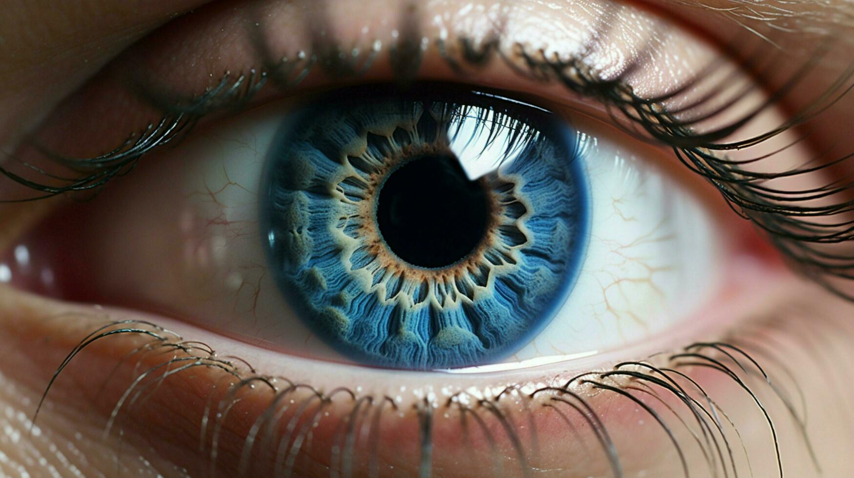 azul iris curioso cerca arriba de humano ojo foto