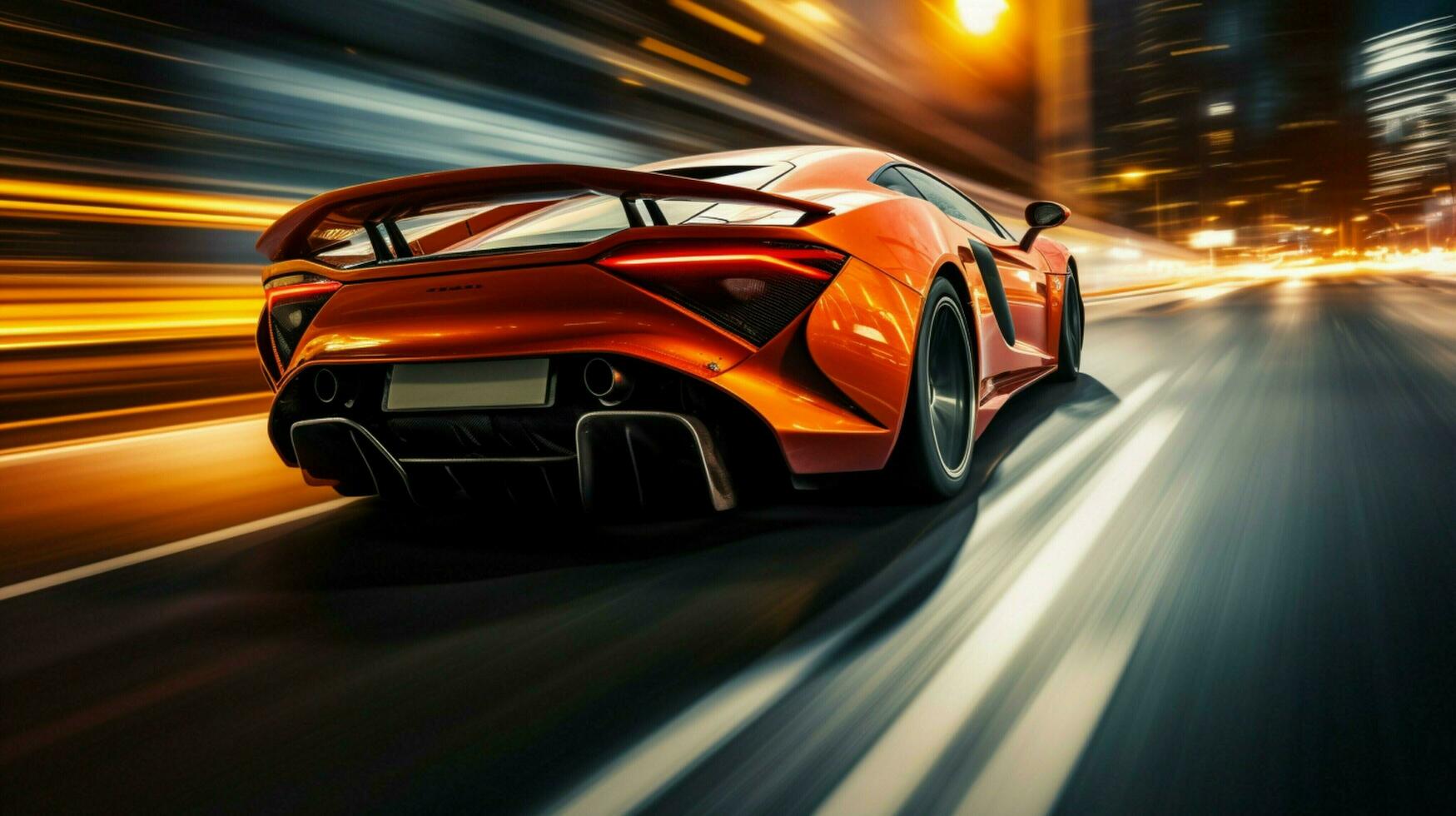 blurred motion of modern sports car driving photo