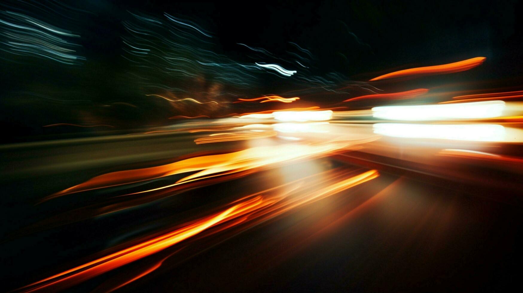 blurred motion shiny luxury illuminated night drive photo