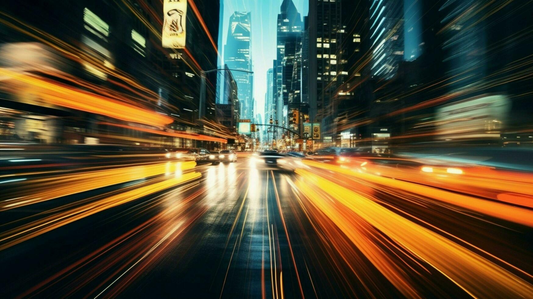 blurred motion speeding cars city comes alive photo