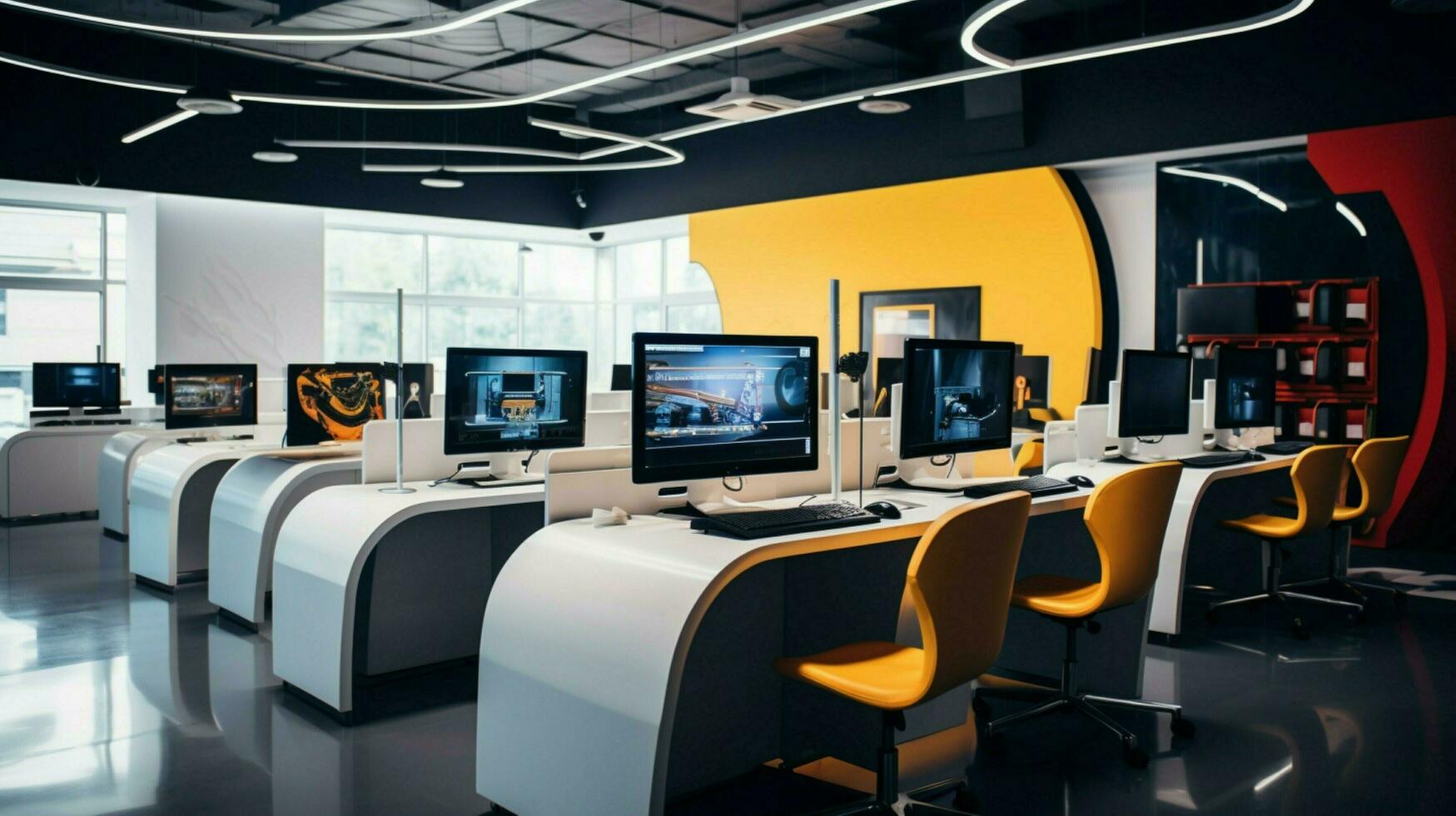 bright computer lab with modern equipment and technology 32935153 Stock ...