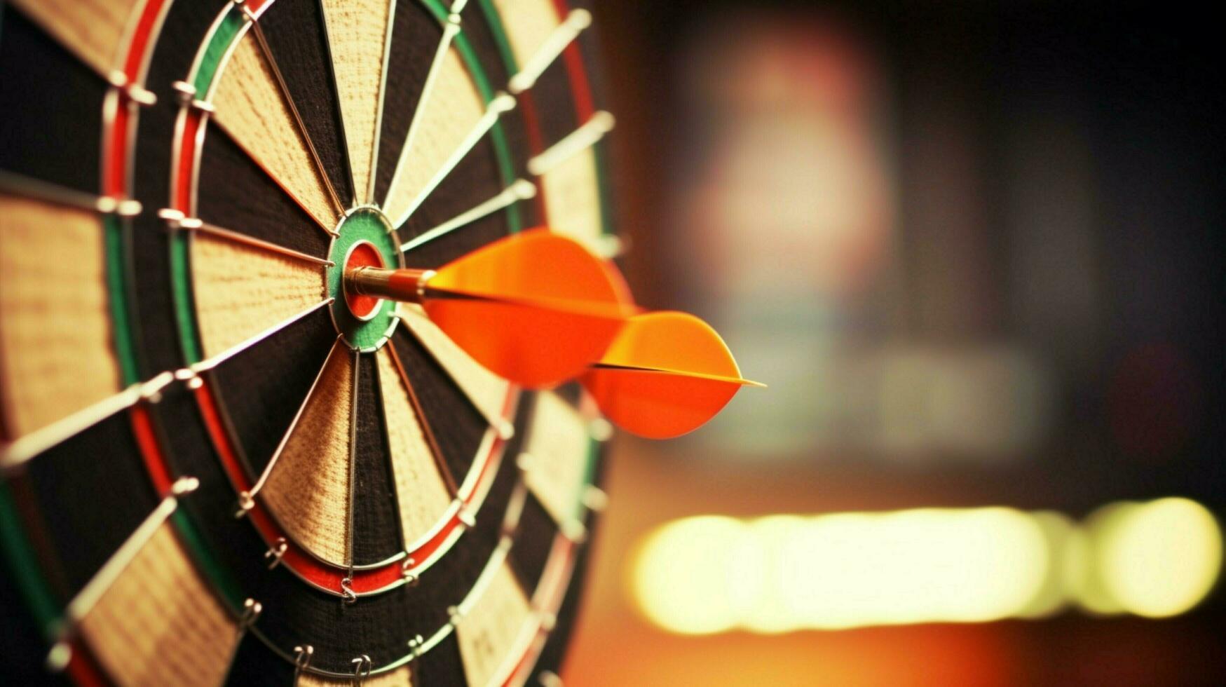 bulls eye hit successful dart aim perfect accuracy photo