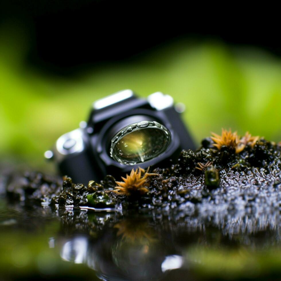 camera equipment capturing a single macro object photo