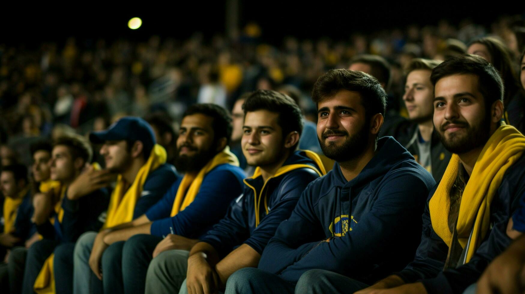 campeonato noche aficionados sentado en graderío foto