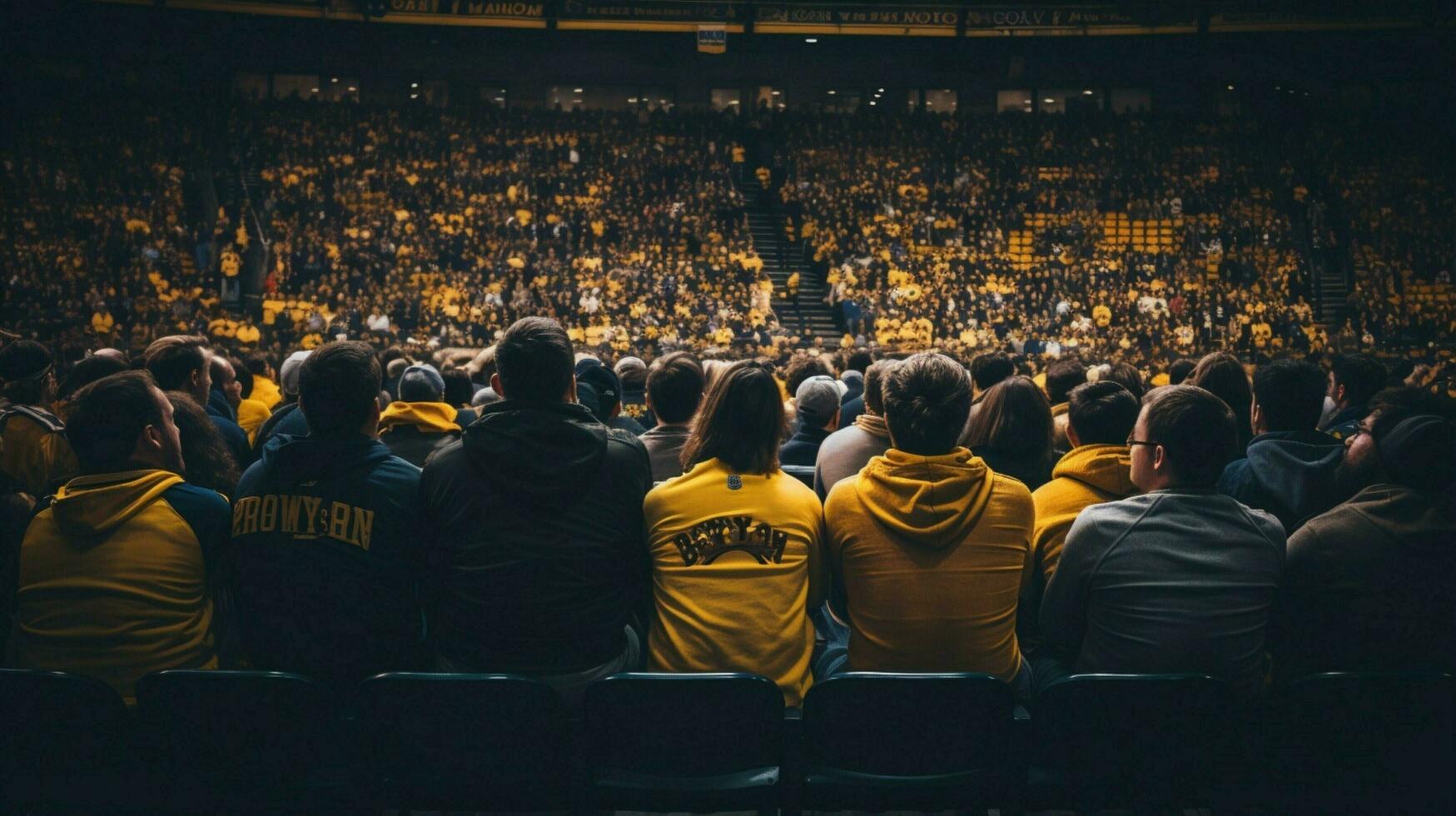 championship night fans sitting in bleachers photo