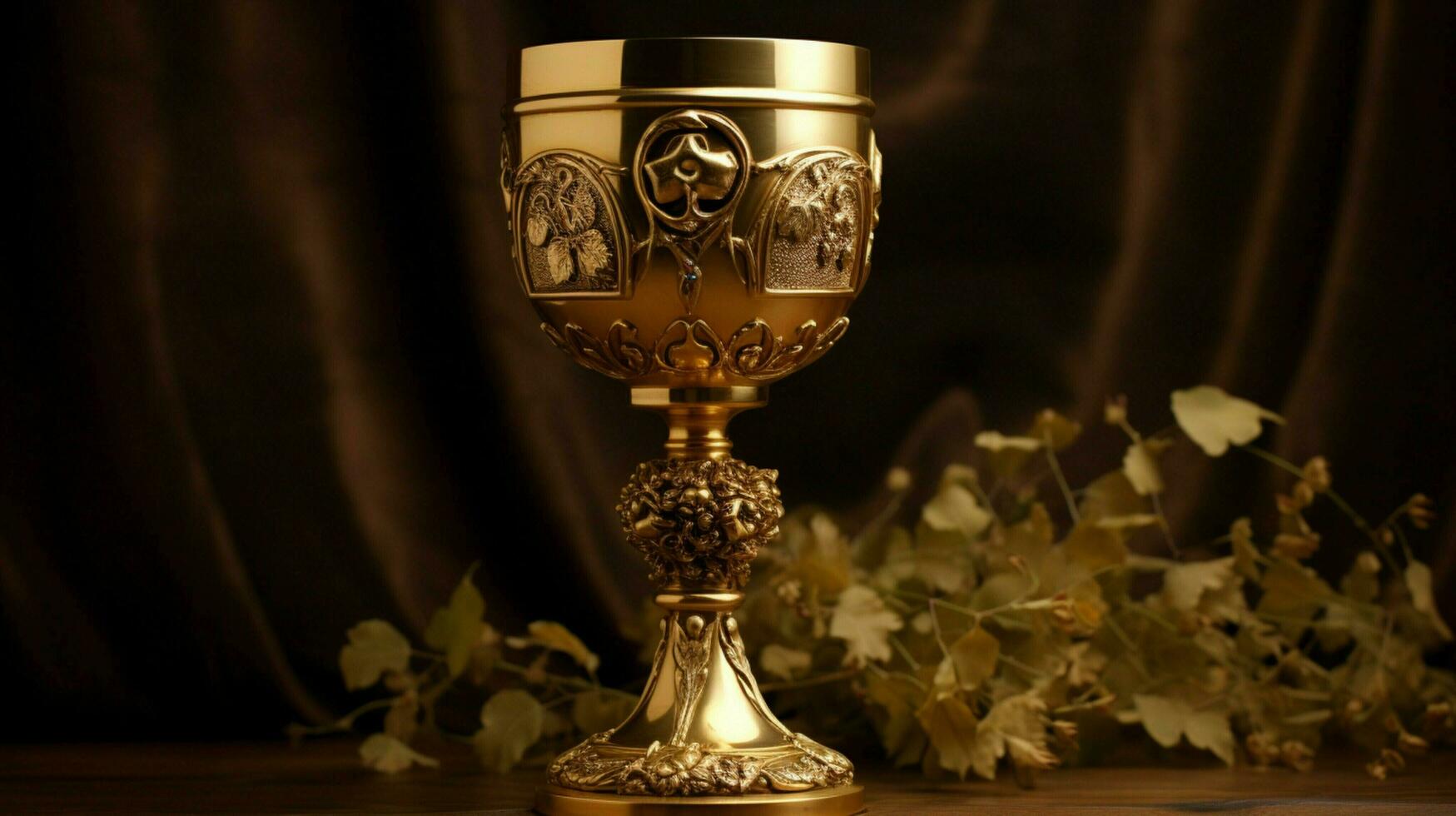 christian chalice golden wine symbolizing sacrament photo