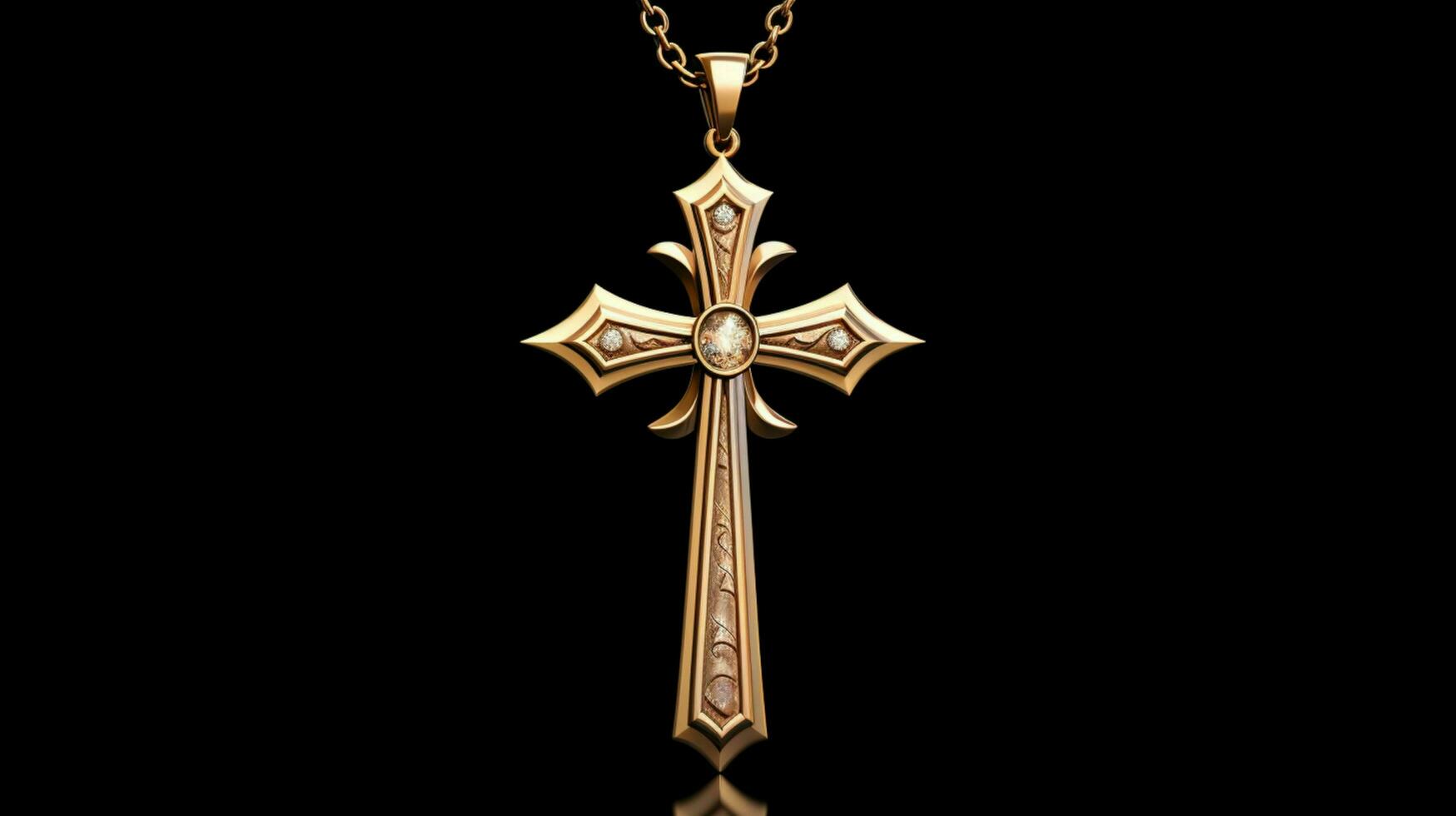 christianity symbol the cross necklace shines gold photo