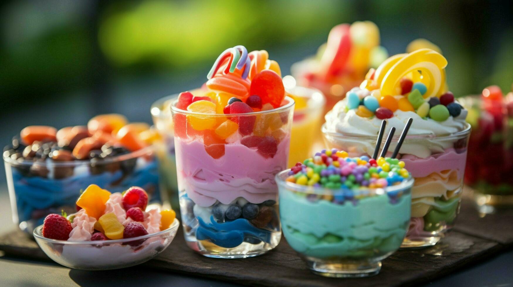 colorful candy dessert brings joy to a summer party celebrate photo