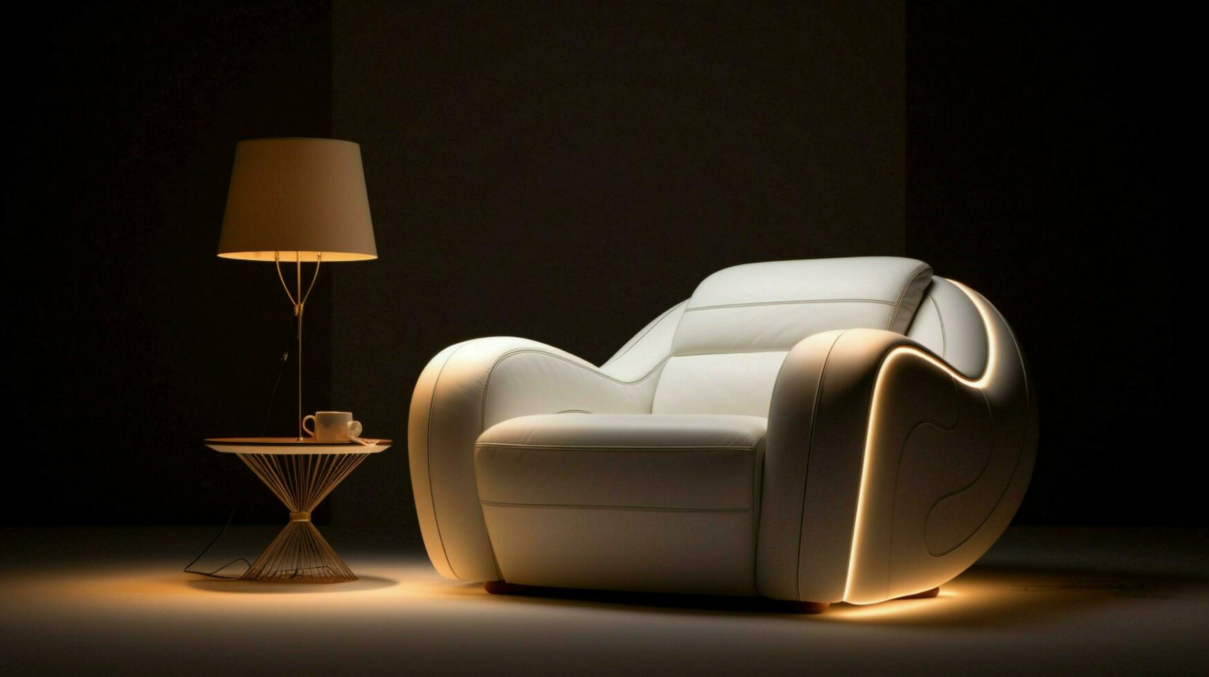 comfortable modern sofa luxury armchair illuminated photo