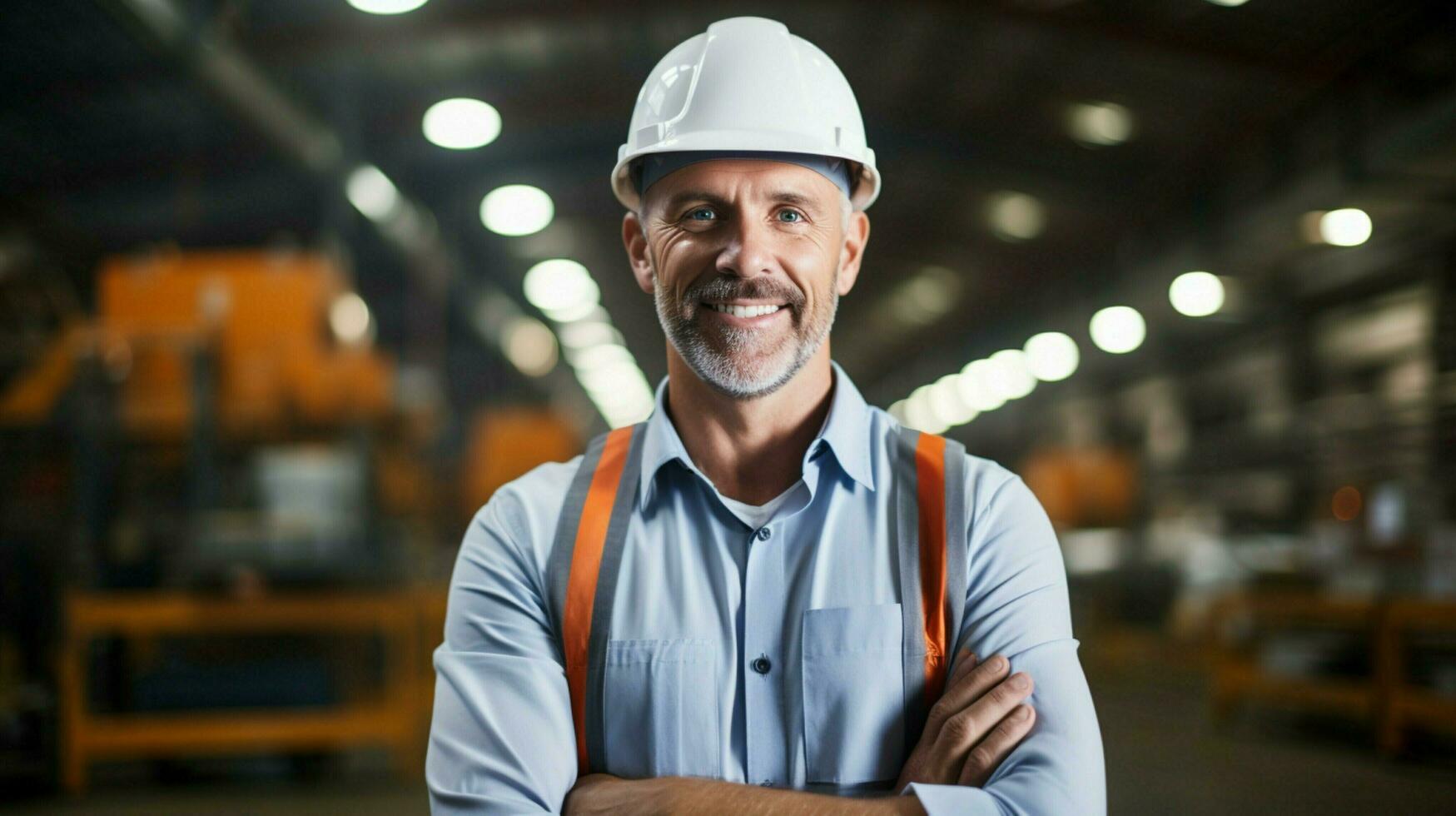 confident engineer in hardhat looking at camera photo