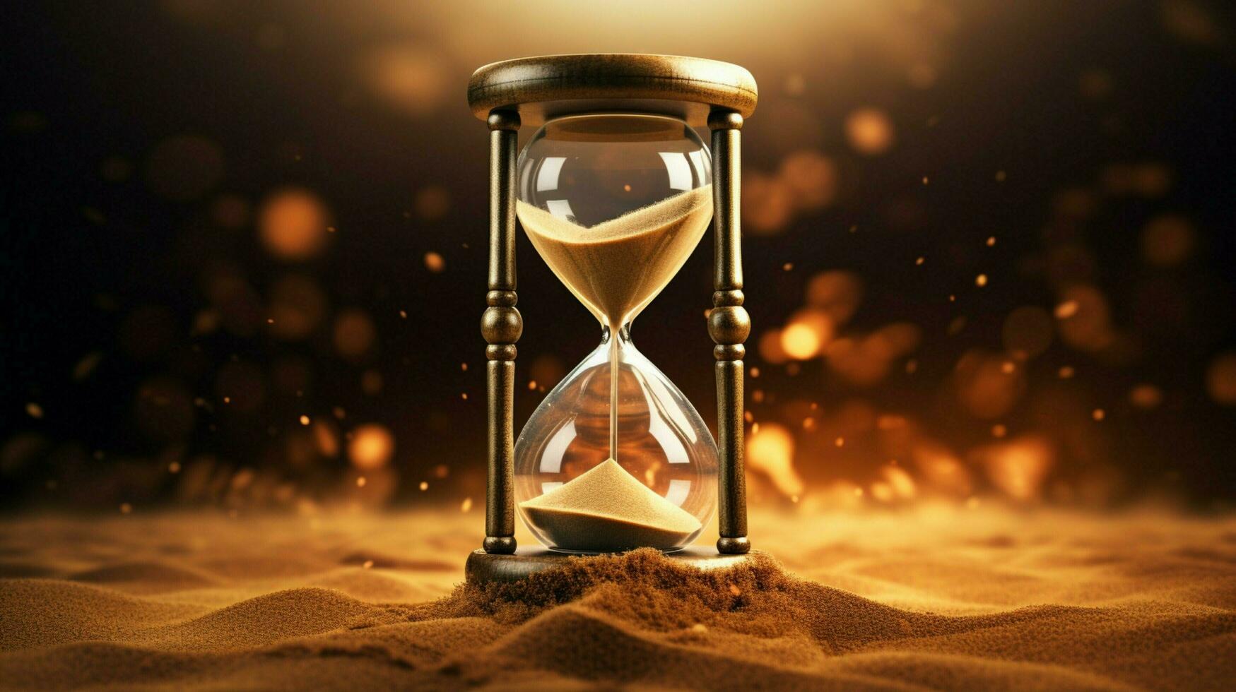 countdown begins antique timer sand flowing endlessly photo